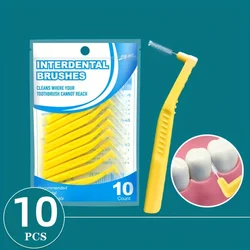 10PCS/Set Interdental Oral Brush L Shape Push-Pull Oral Care Teeth Whitening Dental Tooth Pick Tooth Orthodontic Toothpick Tooth