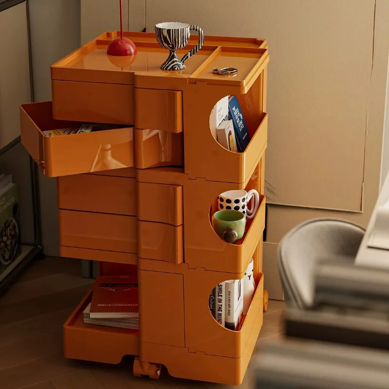 Bobby Mobile Storage Cart, Multifunctional Rolling Iron Utility Cart, Portable Trolley for Bedside, Living Room, Kitchen
