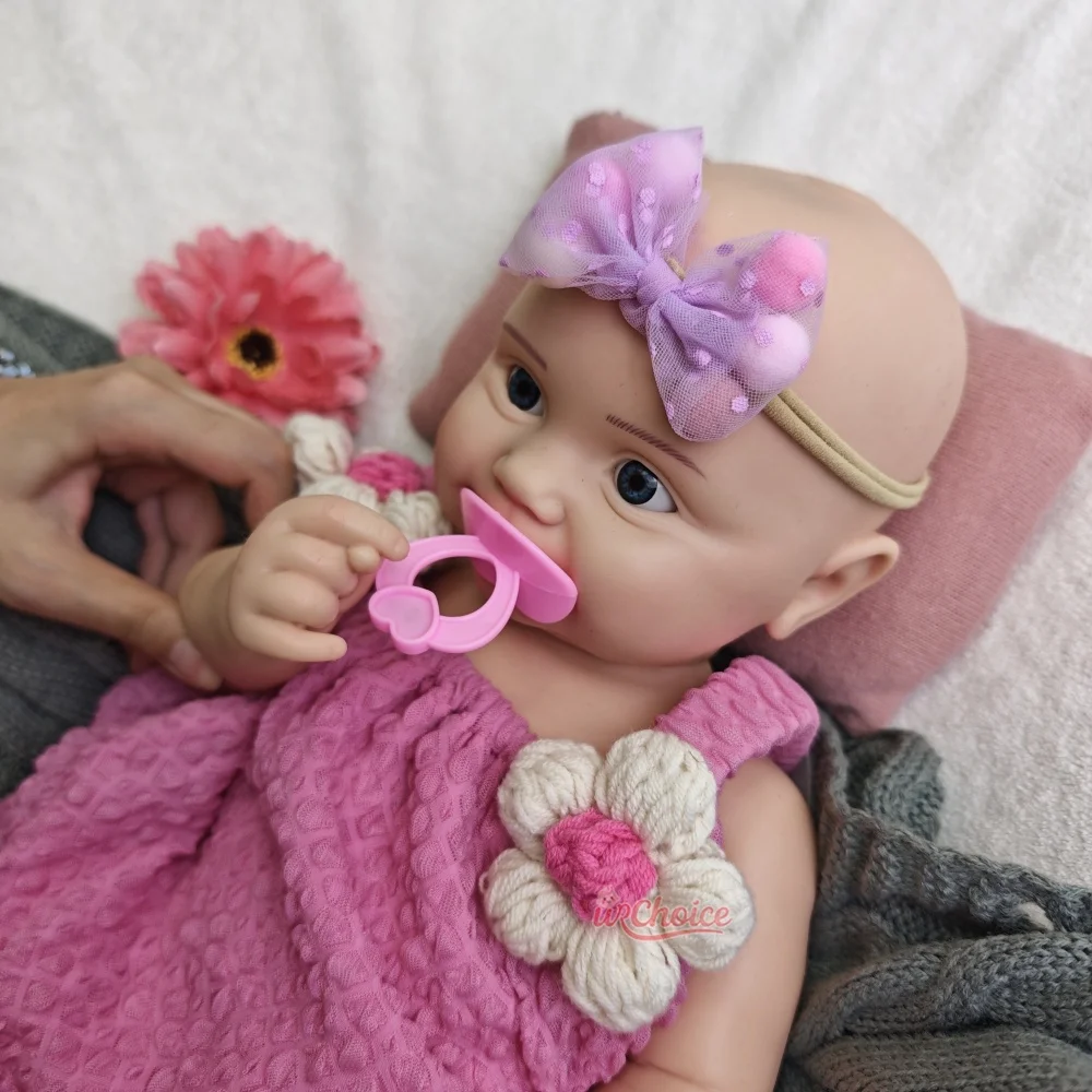 Adorable muñeca Reborn de silicona Artificial de 50CM para niña recién nacida con ojos abiertos para coleccionistas y alivio de la soledad