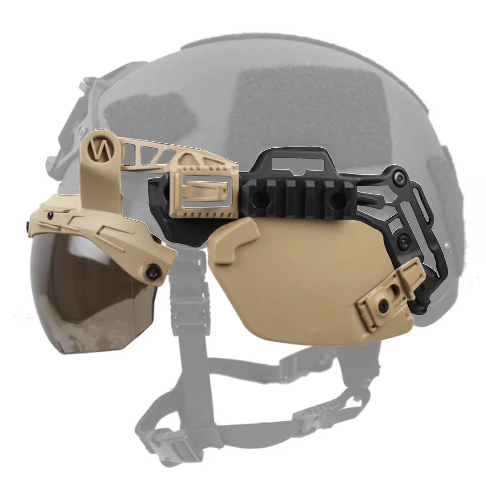 VULPO Tactical Wendy Helmet 3.0 Rail Mount and Compatible Multi- Angle Goggles & Specialized Ear Protection