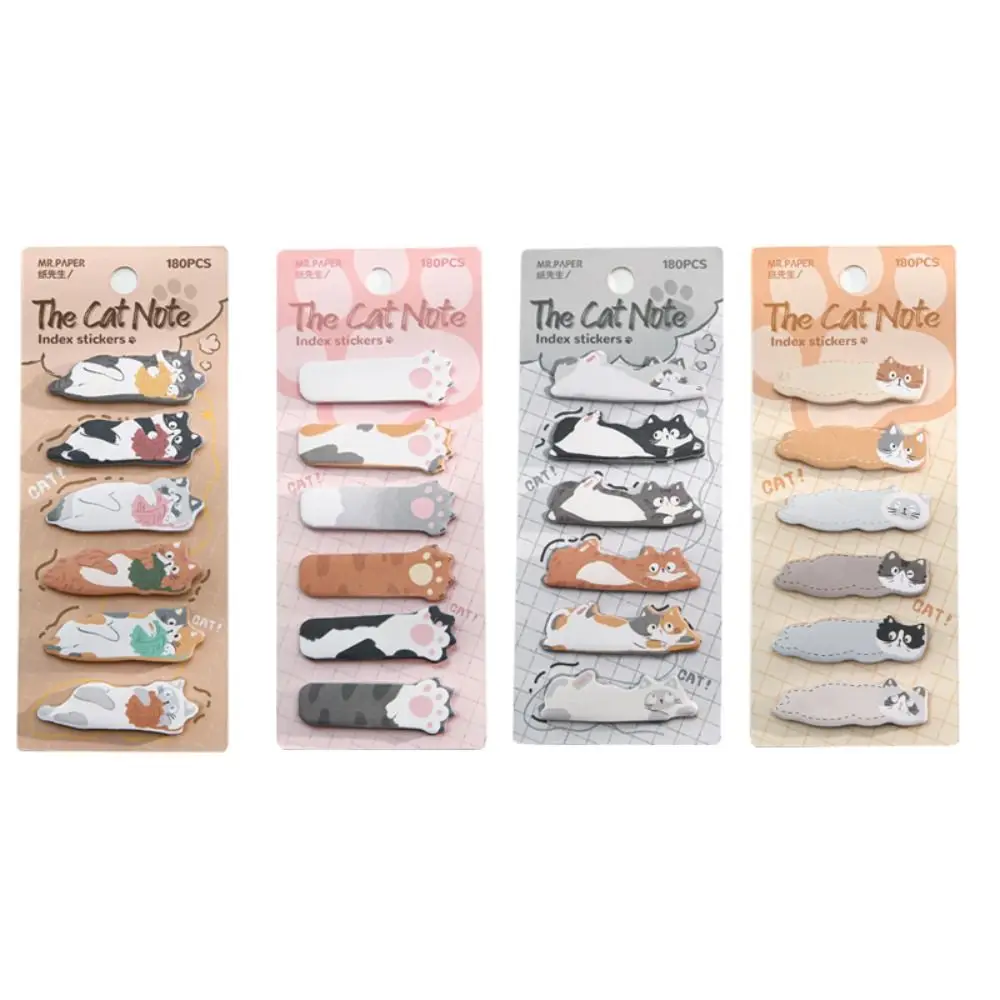 Bookmarks Memo Pad Cat Index Sticker Creative Meow Kitty Index Dividers Cartoon Label Cat Paw Sticky Note Stationery