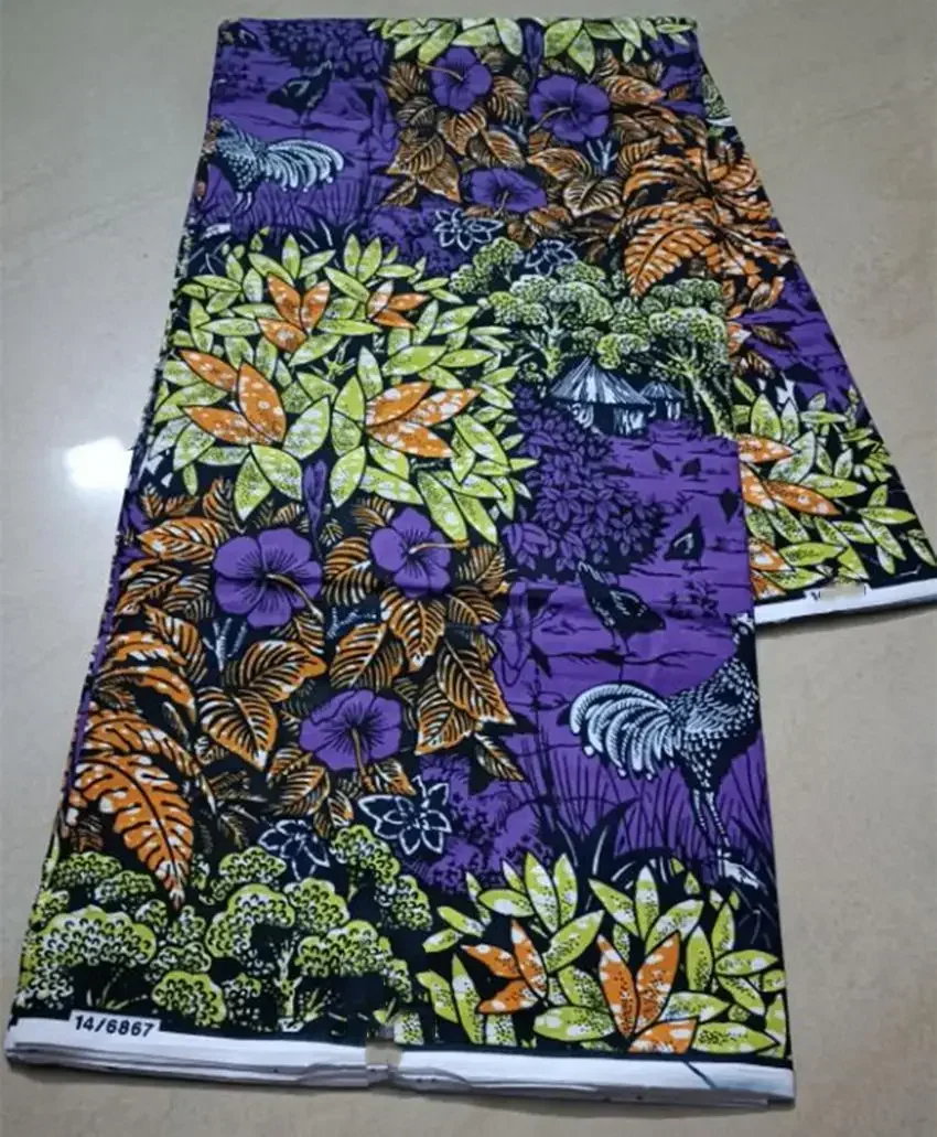 Hol..lan..dais real fabric African wax high quality 100%cotton Ankara wax fabric for making dresses African style 6 yards