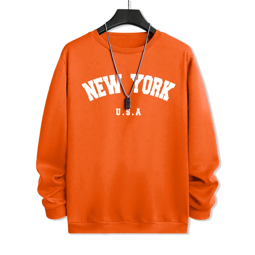 New York Usa Hip Hop Print Sweatshirt Men Creativity O Neck Hoody Autumn Fleece Fashion Hoodies Harajuku Pullover Men Clothes