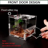 Jumping Spider Enclosure Feeding Box Acrylic Amphibian Breeding Boxes Reptile Terrarium for Tarantula Snail Small Insect Habitat