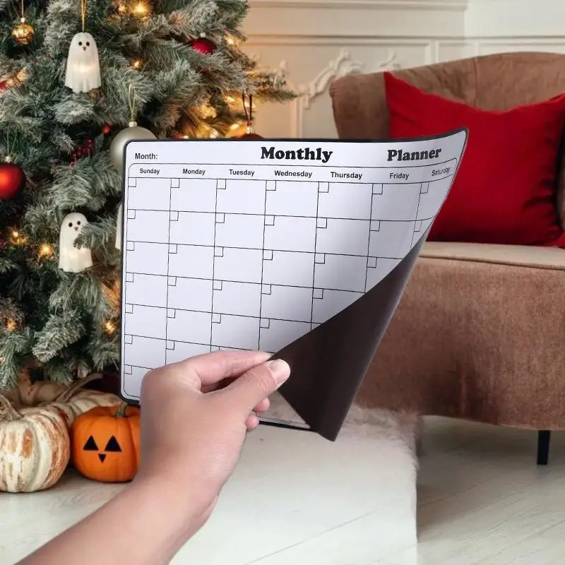 1pcs Stylish Magnetic Dry Erase Calendar Versatile Monthly Planner For Refrigerator Easy Kitchen Organization And Decor