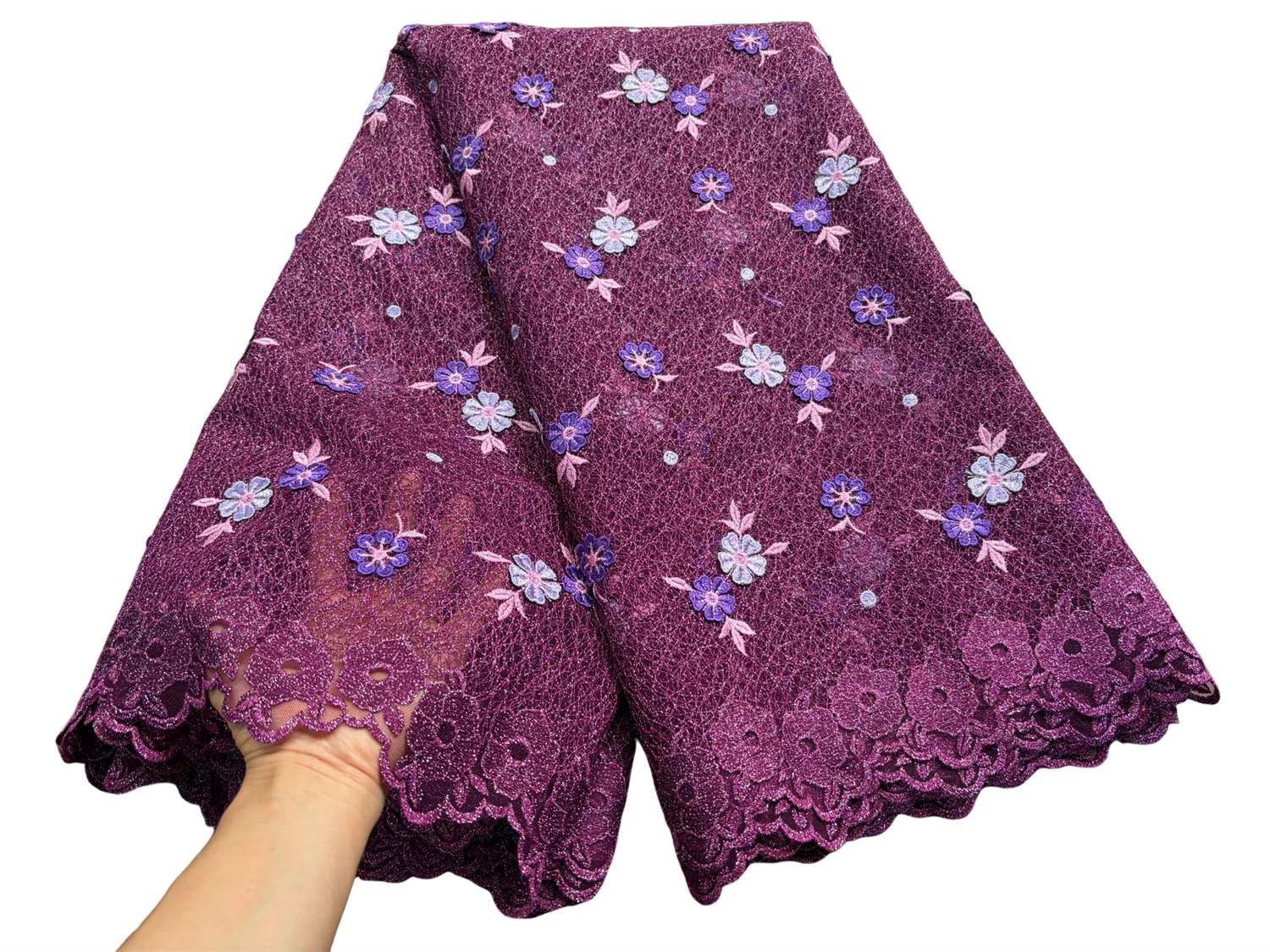 

Wholesale African 3D Big Flower Cord Guipure Lace Fabric Chantilly Water Soluble Nigerian Mesh French Asoebi For Party Dresses