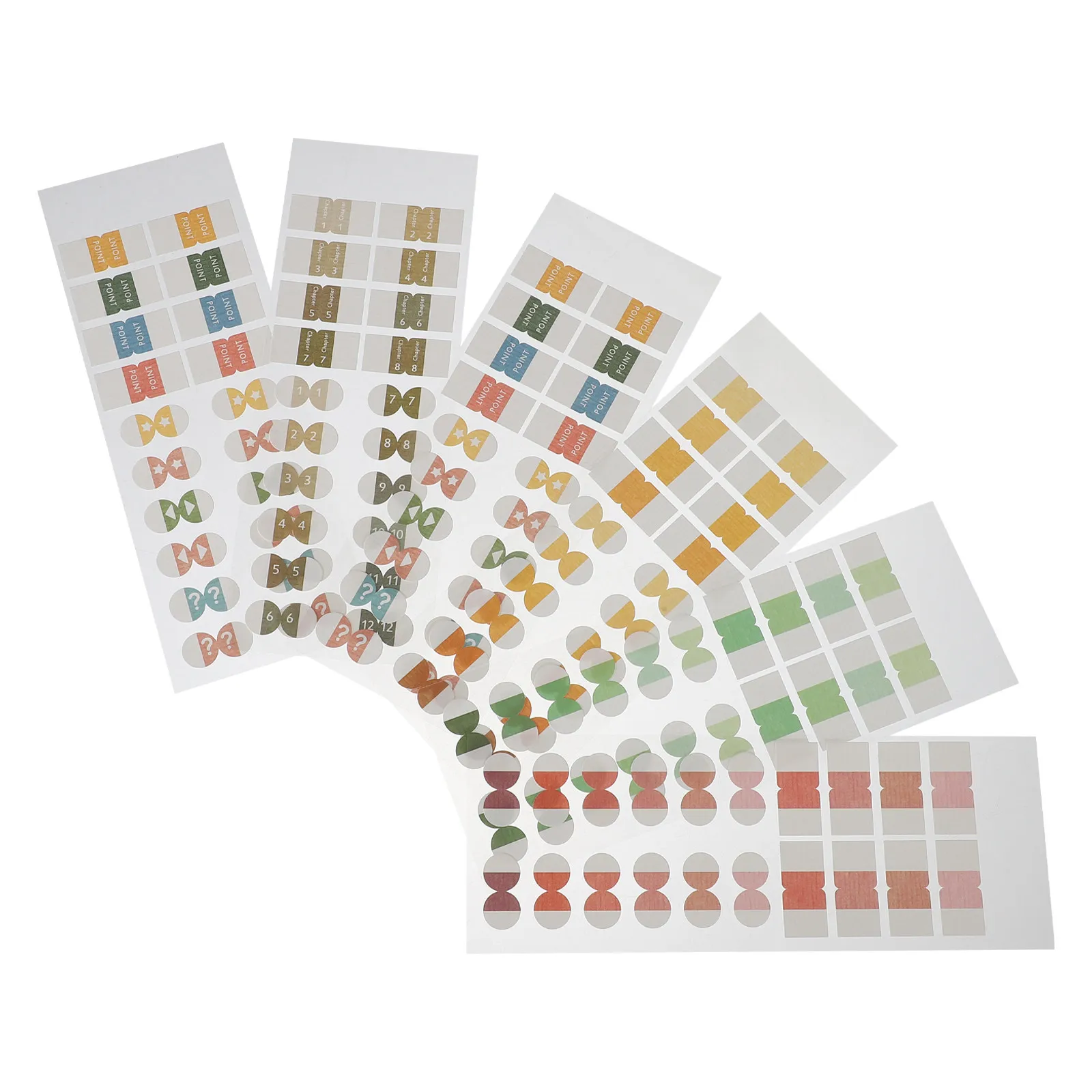 

6 Sheets Colorful Book Tabs Sticky Index Labels for Annotation Note Taking Office School Home Organization Supplies