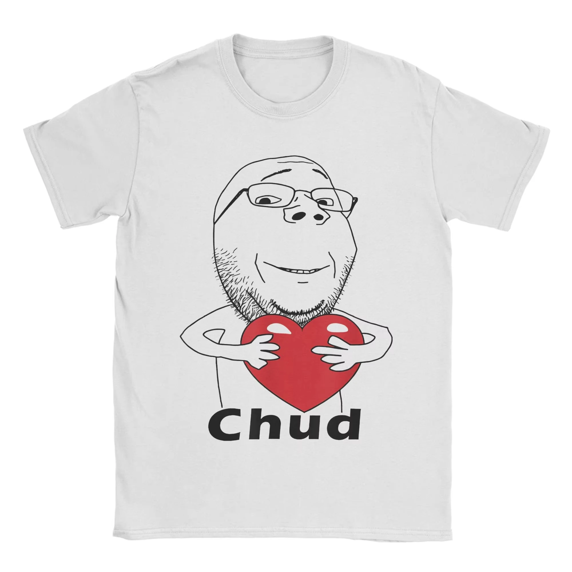 Mens Womens Funny Chud Guy Love Meme Heart Hug Chudjak Shirt Cotton Print T-Shirt Top Clothing