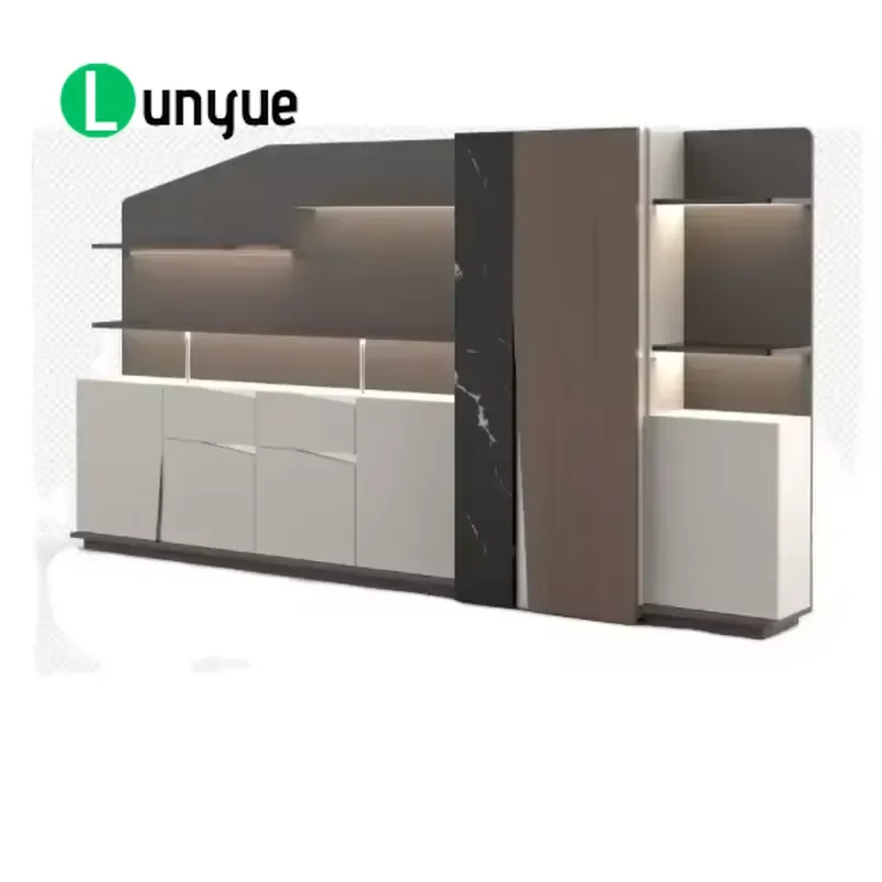 Wooden File Cabinet Horizontal Office Storage Furniture Durable Wood Desk Organizer for Home Office Business Documents