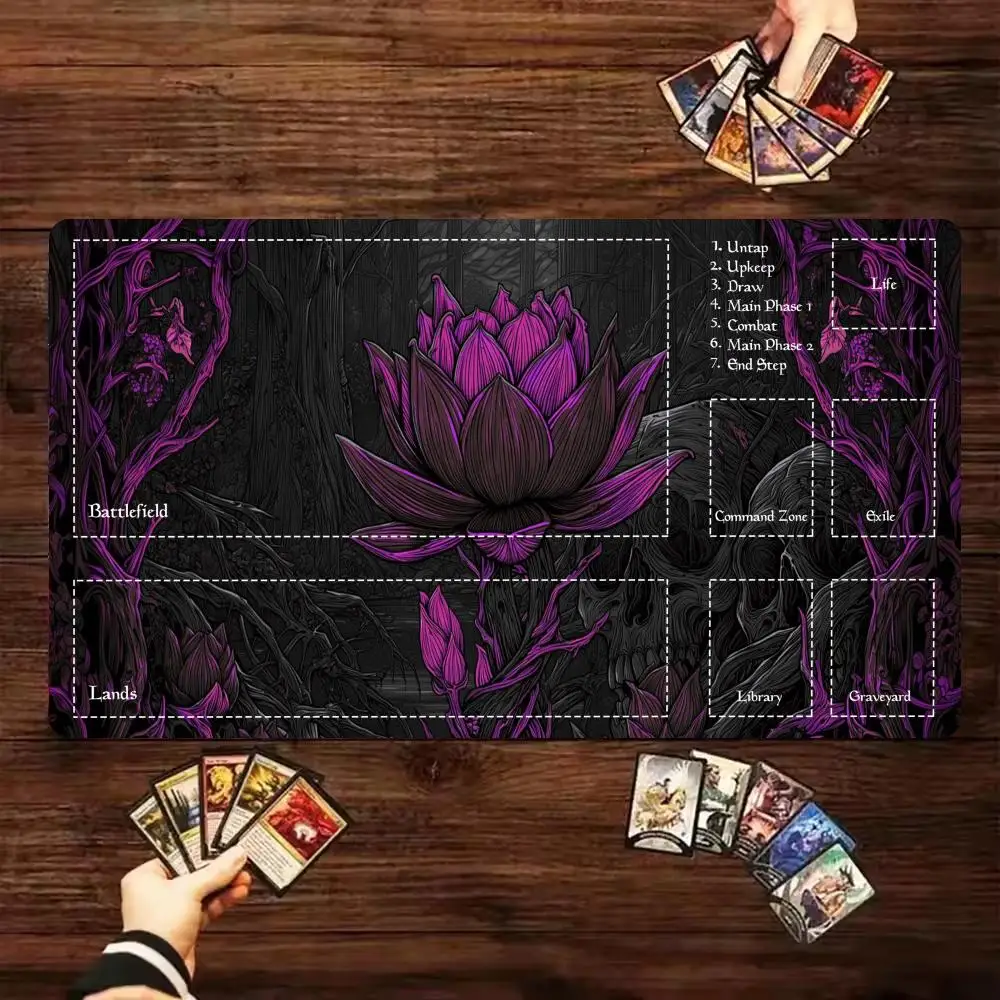 

Black lotus Mouse Pad Card Playmat Stitched with Magic Zones Game Mats Tabletop for MTG/TCG Card Battle Commander Deck Desk Mat