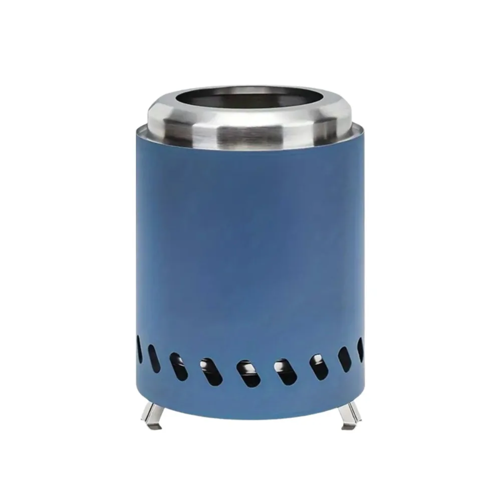 

Stainless Steel Smokeless Stove Detachable Anti-corrosive Camping Firewood Stove Cylindrical with Storage Bag BBQ Burner Party