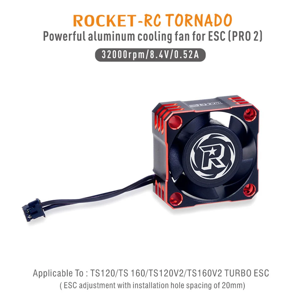 Surpass Hobby Rocket-RC 30mm 40mm 50mm 25mm 35mm Metall Lüfter für RC Auto ESC Motor Wärmeableitung-V2 Version Rot & Schwarz – Detail 3