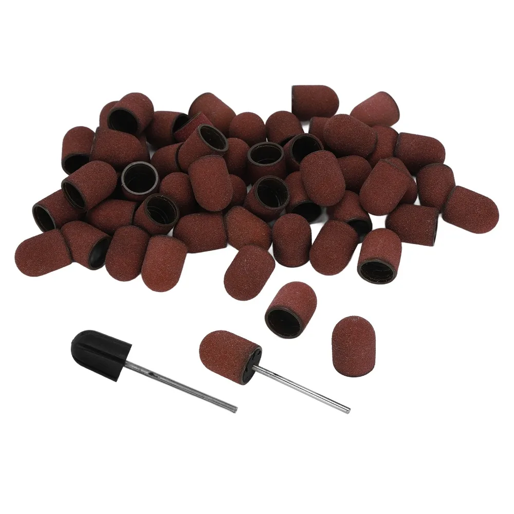 50 Pieces Set 80# Grit Nail Sanding Bands Replacement Bands Easy To Use Nail Drill Bits Professional Grade Nail Grinding Heads