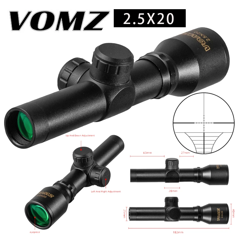 

2.5X20 Airsoft accessories Scopes Rapid Target Acquisition Hunting Rifle Scopes Mil-dot tactical Optical Sight Mobile ar15 Scope