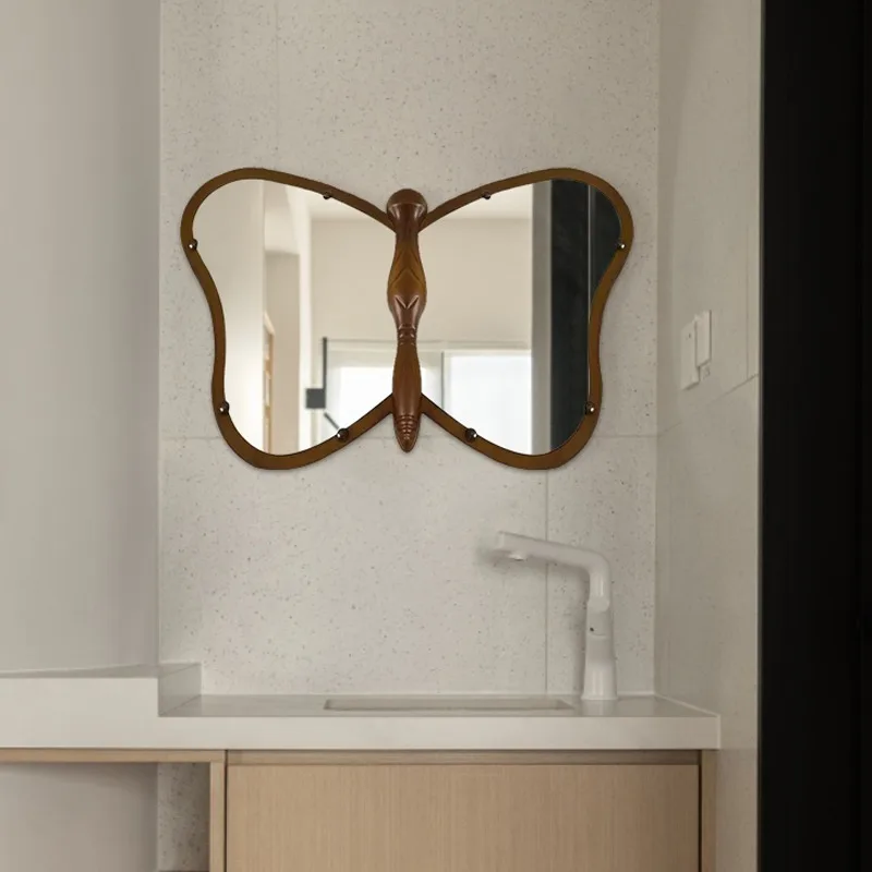 Vintage Frame Decorative Mirrors Irregular Kawaii Cozy Living Room Make Up Mirror Aesthetic Compact Espelho Room Decoration