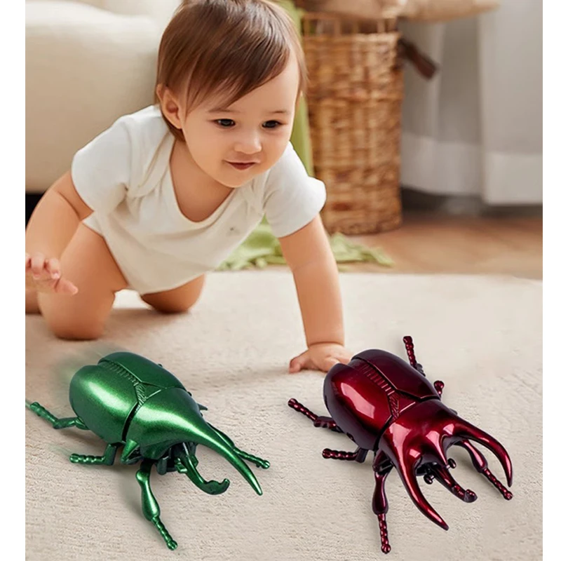Wind Up Toy Unicorn Beetle Toy Children Simulation Boy Baby Winding Crawling Insect Educational Puzzle Toy Christmas Gifts