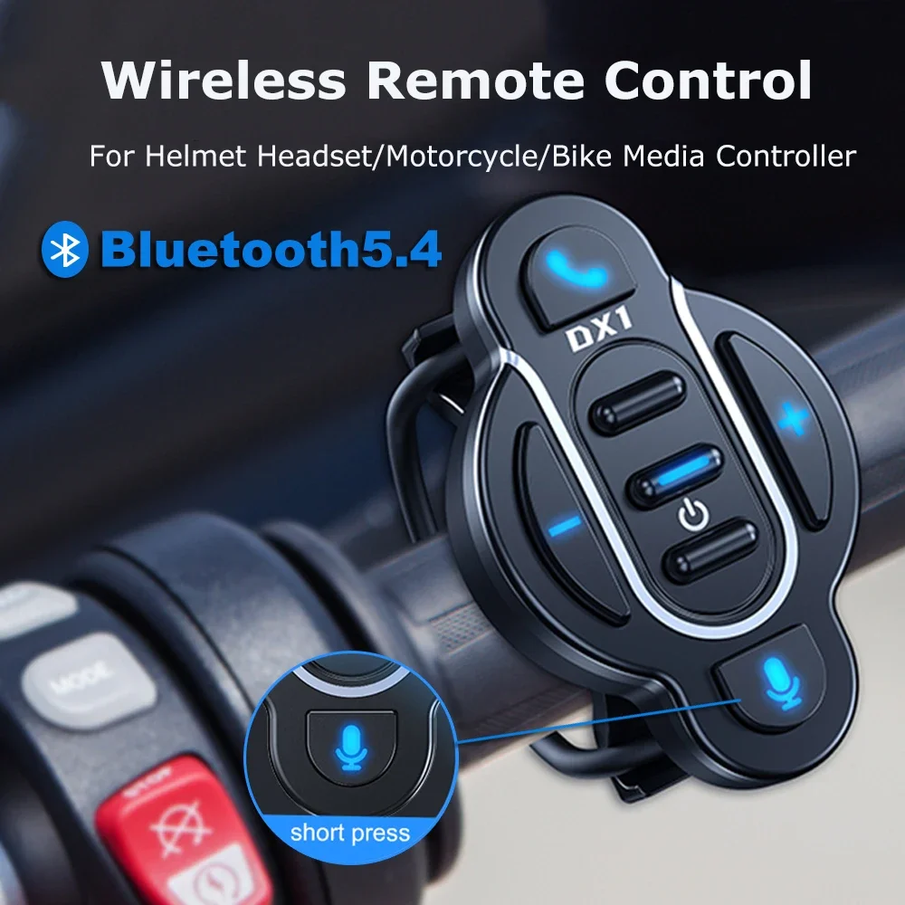 

New Smart Wireless Remote Control Bluetooth 5.4 Media Controller Waterproof for Helmet Earphone Motorcycle Bike Handlebar