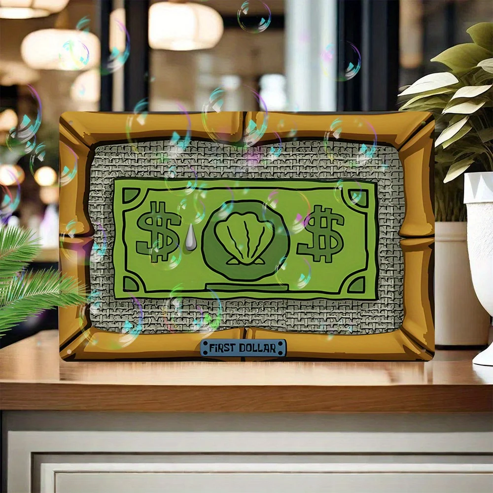 SpongeBob Krusty Krab Krabby Dollar Vintage Metal Sign Cartoon Dollar Bill Wall Plaque Bar Man Cave Bedroom Home Wall Decor