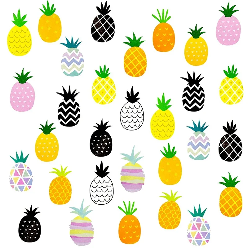 Colorful Pineapple Wall Decal Peel and Stick Removable Fruit PVC Wall Sticker for Kitchen Kids Bedroom Living Room Decoration