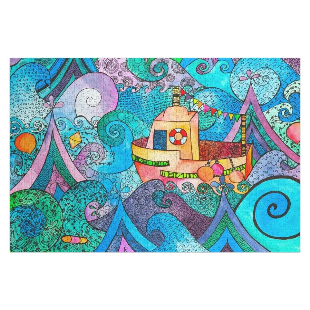 

Little Fishing Boat. Jigsaw Puzzle Customized Kids Gift Customizable Child Gift Puzzle