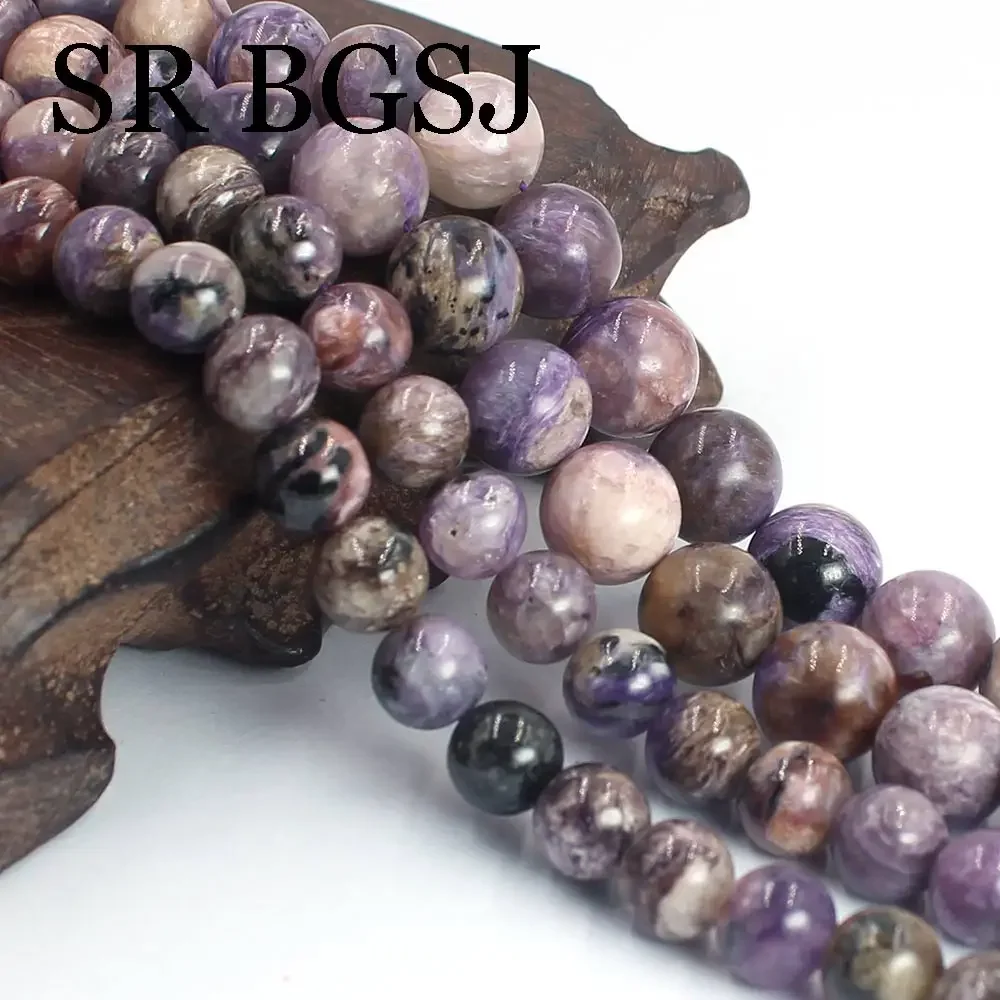 7-8mm 9-10mm Charoite Gemstone Natural Round Stone Beads DIY For Jewelry Making 14