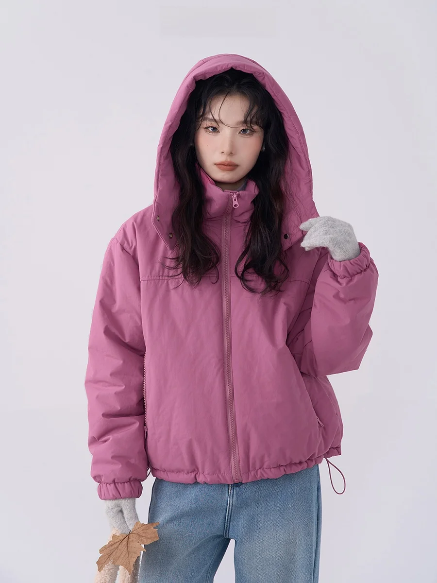 

Hebe's Huabian Window Хлопковая куртка на молнии с капюшоном Многофункциональная зимняя верхняя одежда цвета дракона и фруктов Thiened