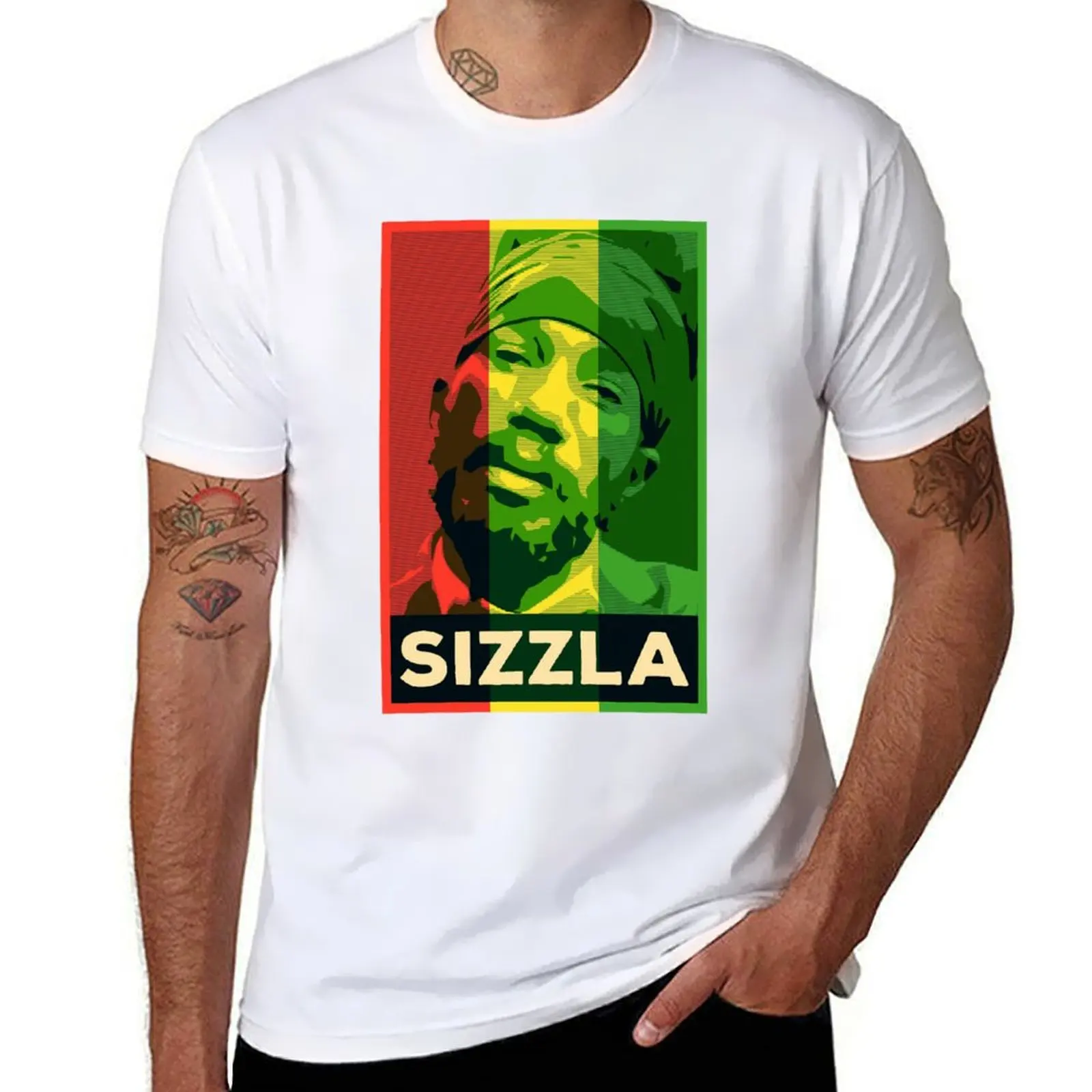 

Reggae Legends Sizzla Kalanji RASTA Famous Jamaican Reggae Musician T-Shirt t shirts for man graphic vintage T-Shirt