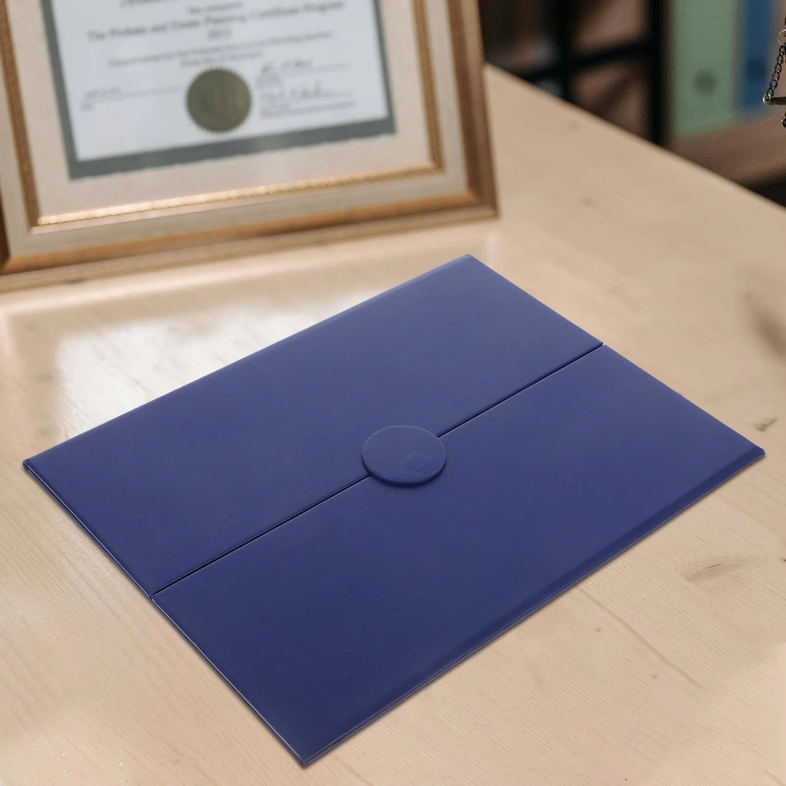 Trifold Graduation Certificate Holder PU Diploma Cover Protective Document Folder Multifunctional Award Certificate Protector