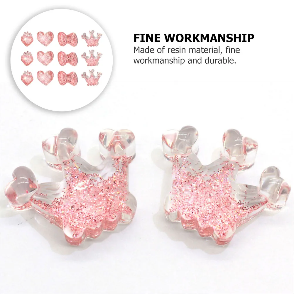 

20Pcs Sparkle Resin Stickers DIY Phone Case Supplies Cartoon Resin Patch Handmade Ornament DIY Materials Phone Case Decor