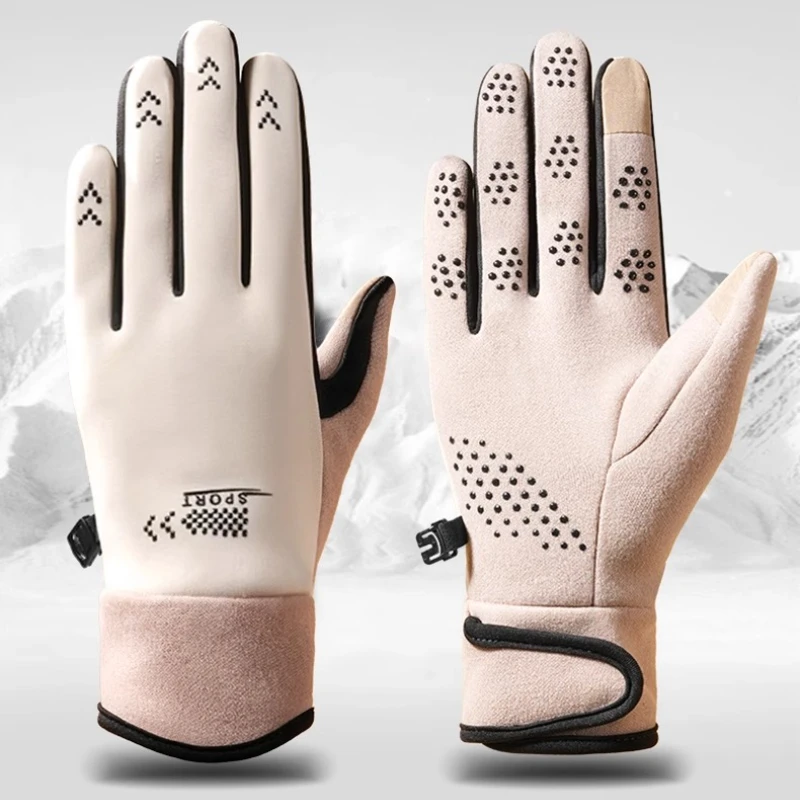 

Touchscreen Enabled Biker Gloves Winter Keep Warm Waterproof Winter Gloves Windproof Luvas Para Motociclista Cycling Velvet