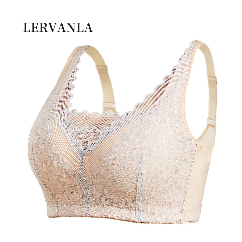 LERVANLA 718 Mastectomy Bra with Pockets for Silicone Breast Forms Prosthesis Women Everyday Bra Artificial Prosthesis