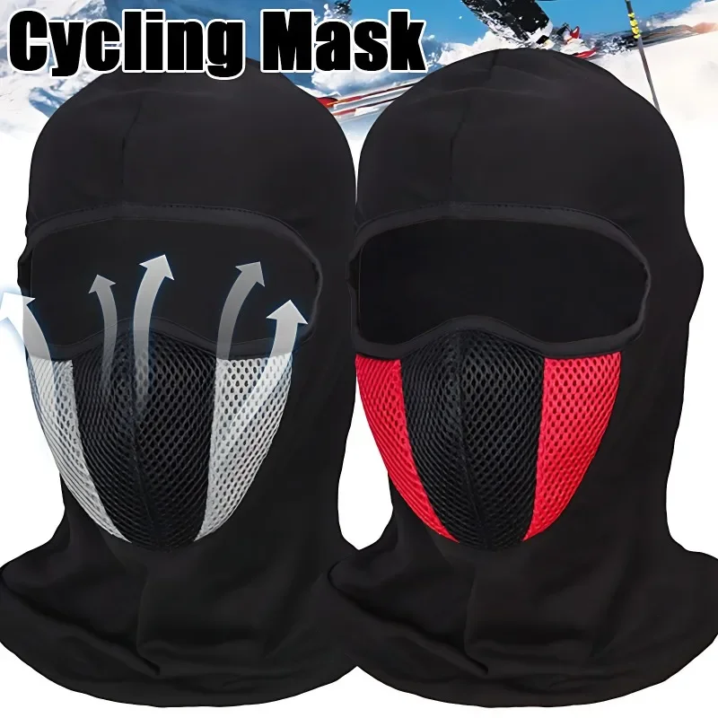 Máscara facial completa transpirable para hombre y mujer, pasamontañas para motocicleta, deportes de ciclismo, a prueba de polvo, bufanda a prueba de viento, equipo para la cabeza