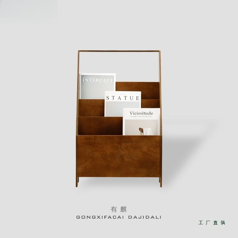 Nordic Magazine Rack, Simple Ocean Board Bookshelf, Three-layer Poster Rack, Living Room Second-hand Shelf, Display Rack Storage