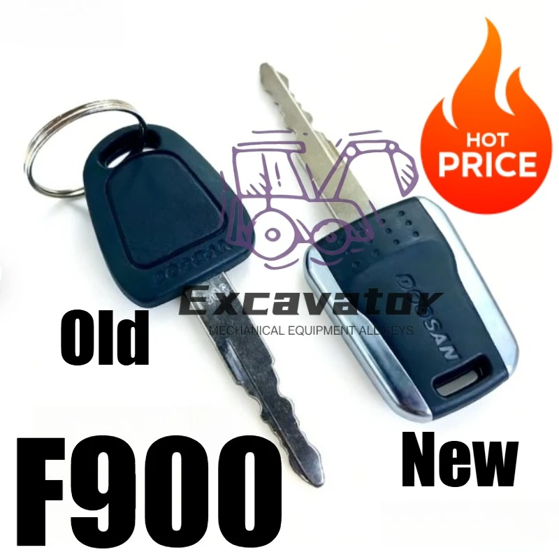 2PCS F900 Ignition Key for Doosan Bobcat Terex Excavator E80 Heavy Equipment
