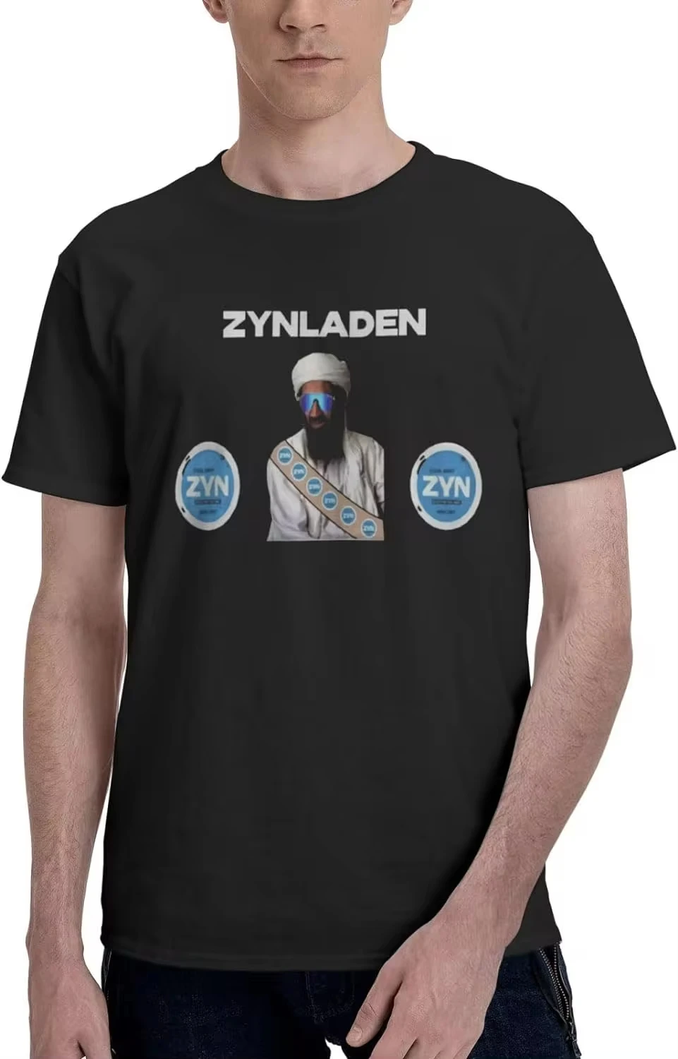 Osama Humor Zynladen Men Women Parody Humor Funny T-Shirt Black Short Sleeve Cotton Oversized Streetwear Fashion High Quality