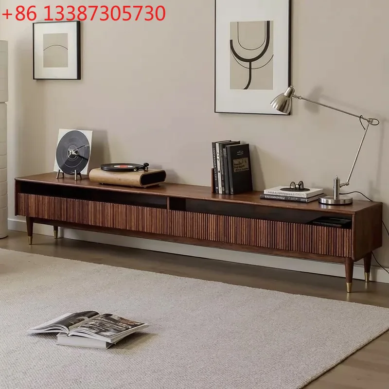 

Североамериканский ТВ-шкаф для гостиной, аудиовизуальный шкаф из цельного дерева, современный простой высокий ТВ-шкаф