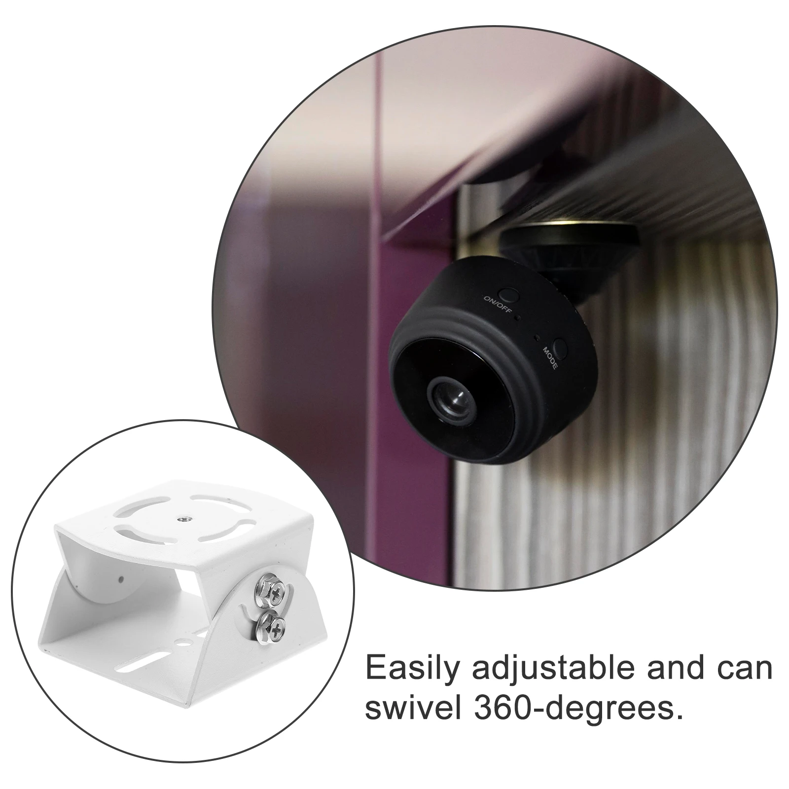 

Universal Joint Bracket Baby Monitor Holder White Small Durable Aluminum Adjustable Camera Clamp Mounting Wall Ceiling Suitable