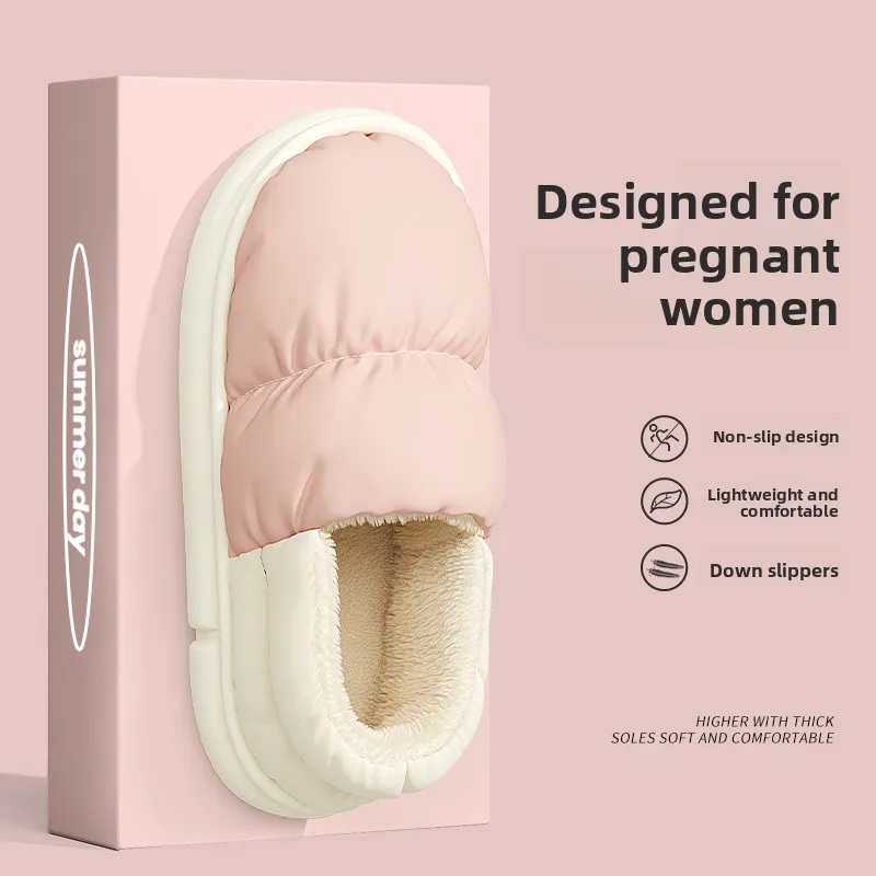 

Женские хлопковые тапочки с каблуком, мягкие, нескользящие, водонепроницаемые, для дома, для послеродового периода, удобные, без застежек