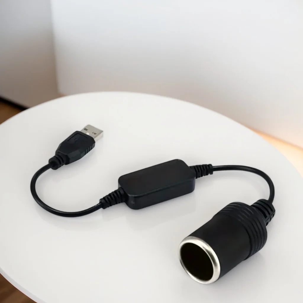 

USB Cigarette Lighter Adapter - 5V to 12V Converter for Car Electronics 1PC Compact Design