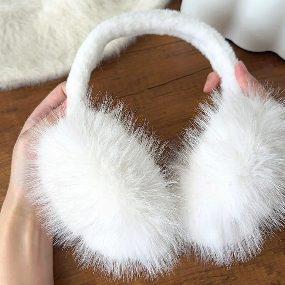 Winter Warm Earmuffs Faux Plush Ear Muffs Foldable Ear Covers Thermal Windproof Accessories For Ladies Outdoor