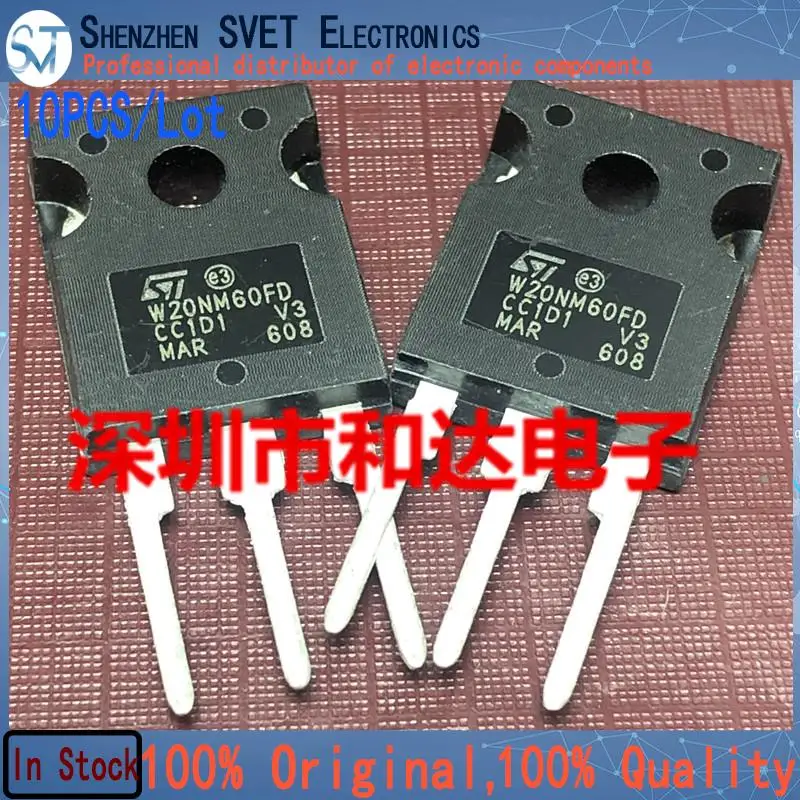 10PCS/Lot W20NM60FD STW20NM60FD  TO-247 600V 20AImport Original In Stock 100% High Quality