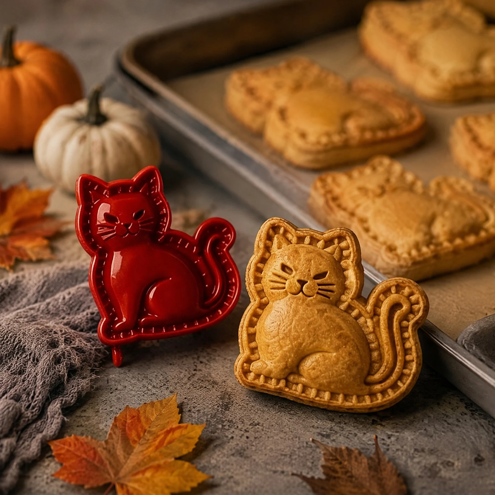 Halloween Mini Pie Press 8 Shapes Pumpkin Ghost Bat Skull Witch Hat Spider Web Haunted House Fall Baking Supplies Kit