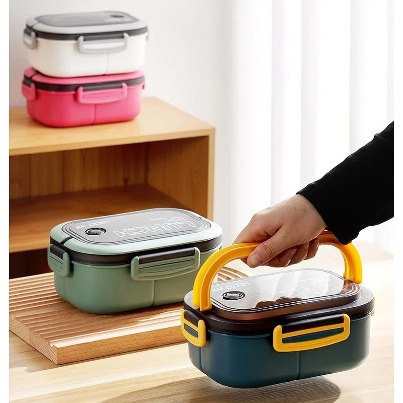 Useful Lunch Box For Student Worker Double Layer Microwave Food Container