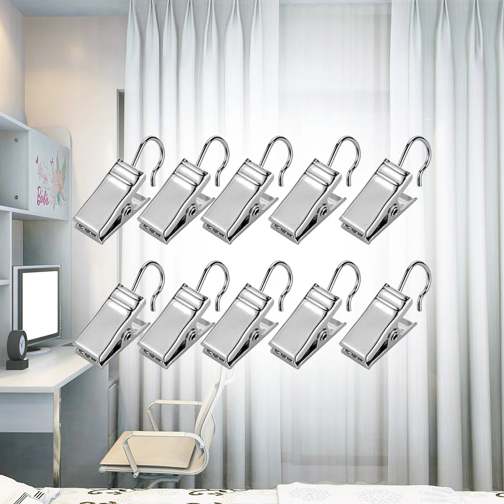 

120Pcs Premium Metal Curtain Clip Hooks Rust Proof Heavy Duty for Hanging Curtains Drapes Bags Curtain Clamp Metal Hook Clips