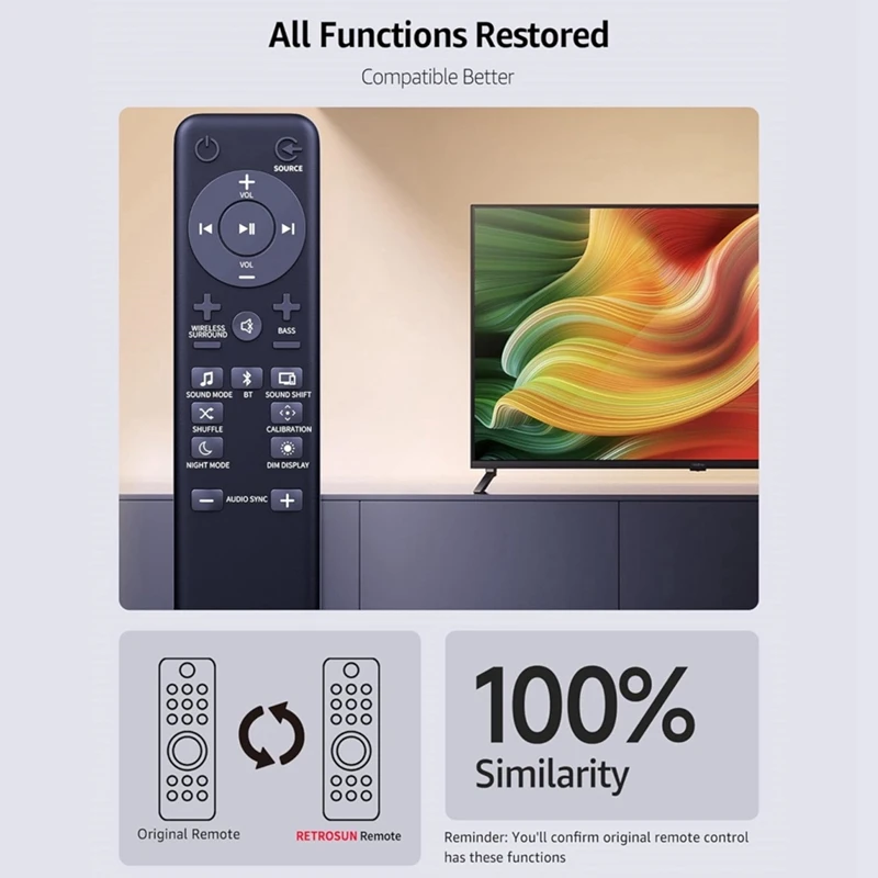 Remote Control Replacement For JBL Soundbar 2.1/3.1/5.1 Speaker System JBLBAR51BLKAM JBLBAR51BLKEP JBLBAR51BLKAM-Z, 2PCS