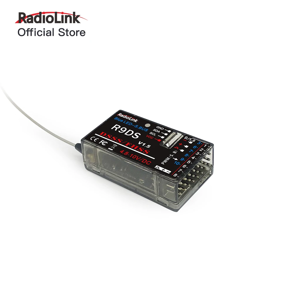 

Radiolink R9DS RC Receiver 9 Channels Flight Information Transmission SBUS/PWM/PPM Signal Compatible with AT9 AT9S AT10II AT10