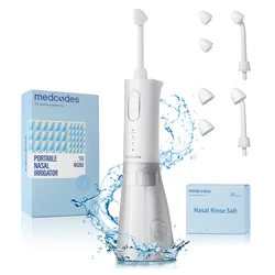 Nasal Rinse Bottle Sinus Rinse Nose Wash Cleaner 300ml Pressure Irrigation Neti-Pot 3 Modes 2 Jet with 30 Nasal Wash Salt Packet