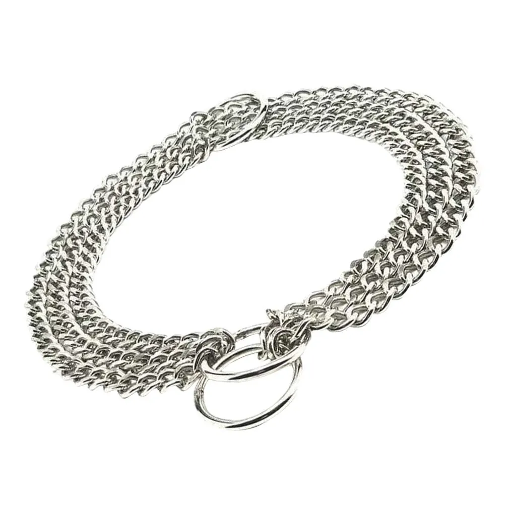 โซ่สแตนเลสสำหรับสุนัขพันธุ์กลางถึงใหญ่ สายคล้องคอสำหรับสัตว์เลี้ยง ใช้สำหรับฝึกนอกบ้าน ทนทาน ตกแต่งด้วยโลหะ