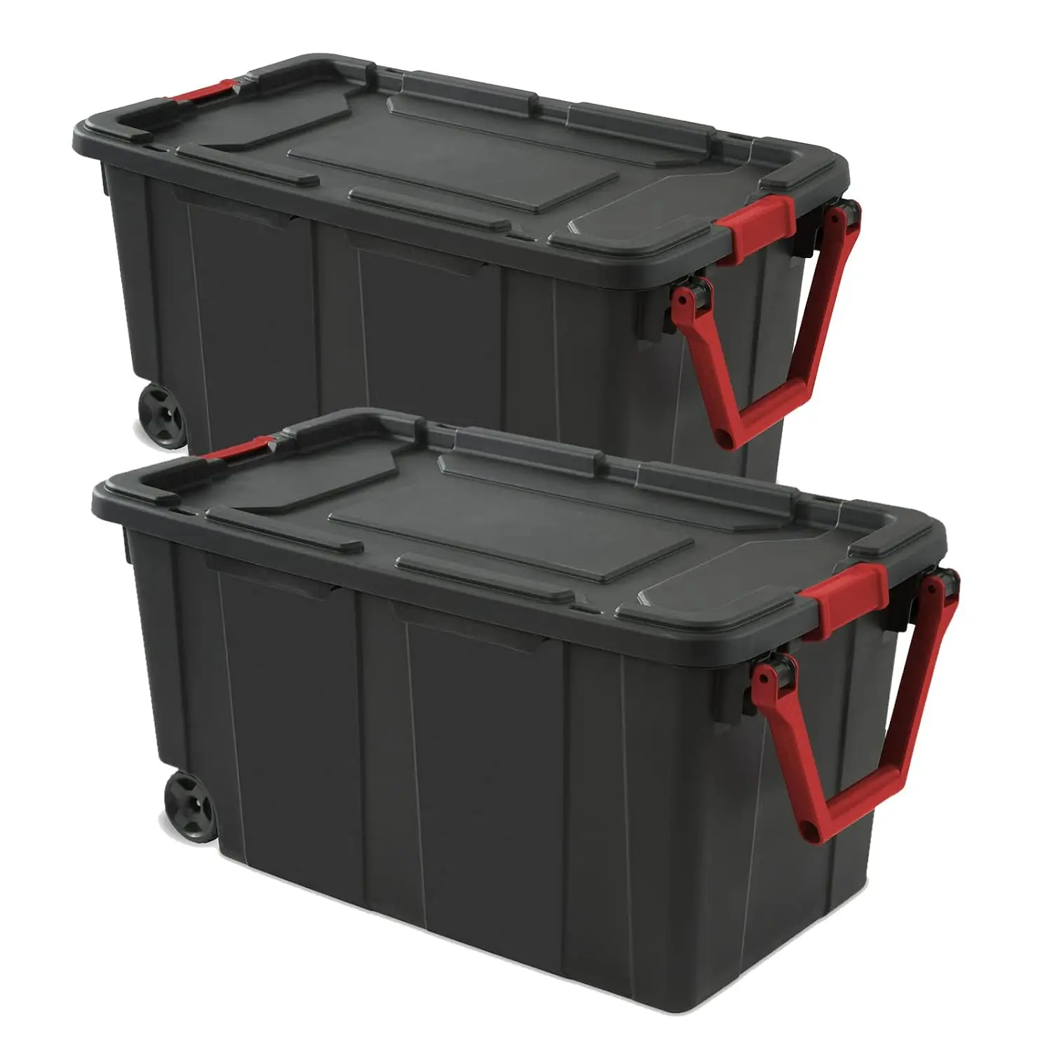 Storage Bins 40 Gallon Heavy-Duty Plastic Storage Bins, 2 Pack Container Totes with Durable Lid and Secure Latching Buckles