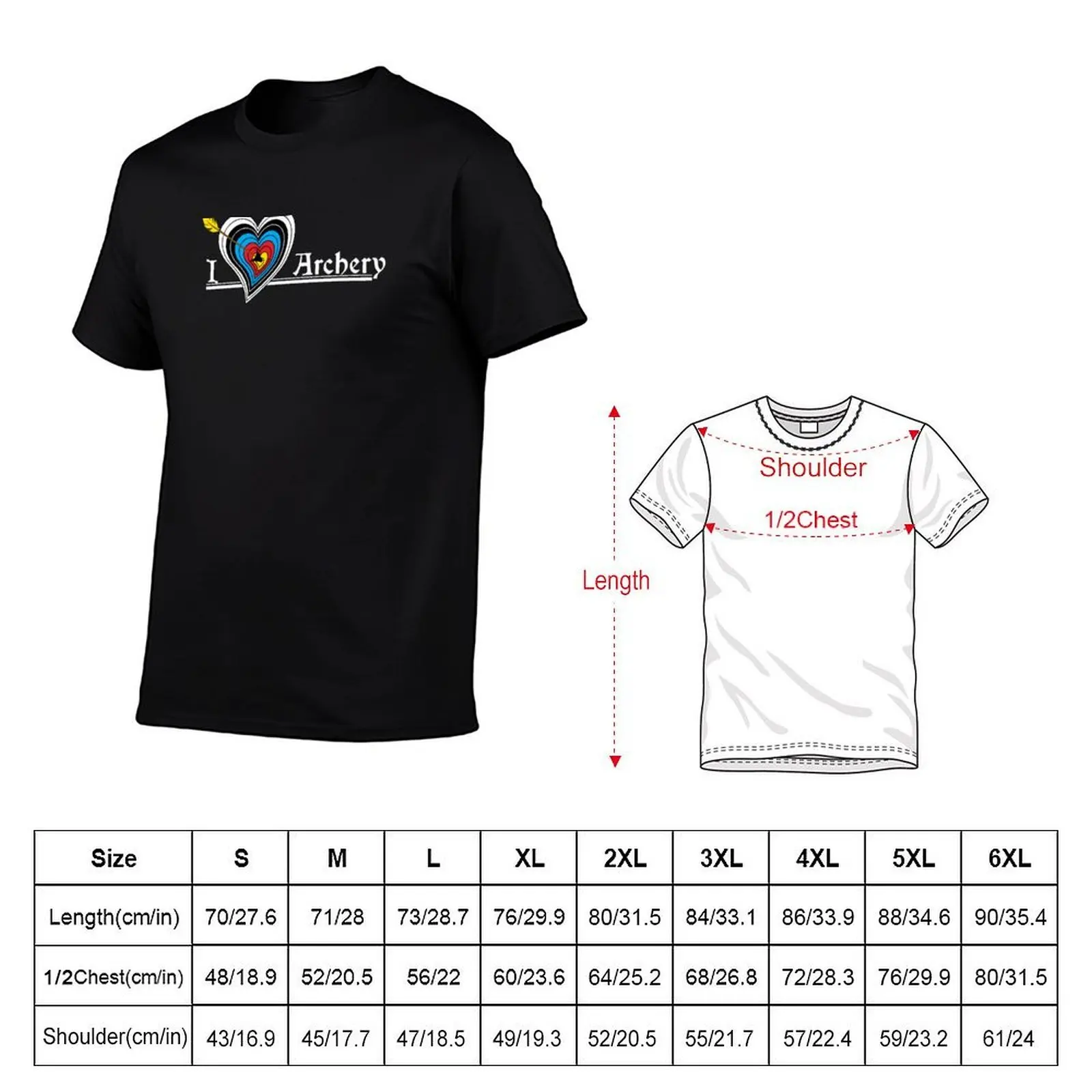 I Heart Archery in White T-Shirt Blouse football t shirt summer tops sports fans men t shirt